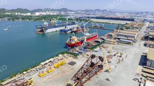 Preview: Oil tanker ship at dry dock concept maintenance service. working at dry dock. Insurance
