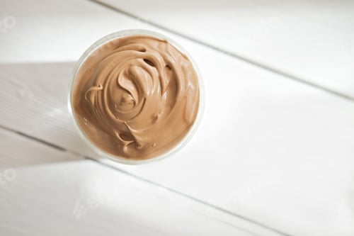 Preview: Iced frothy Dalgona Coffee, a trendy fluffy creamy whipped coffee.