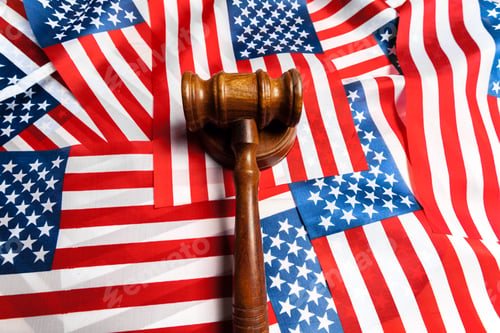 Preview: Gavel and USA flag