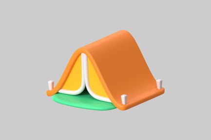 Cartoon camping tent adventure gear