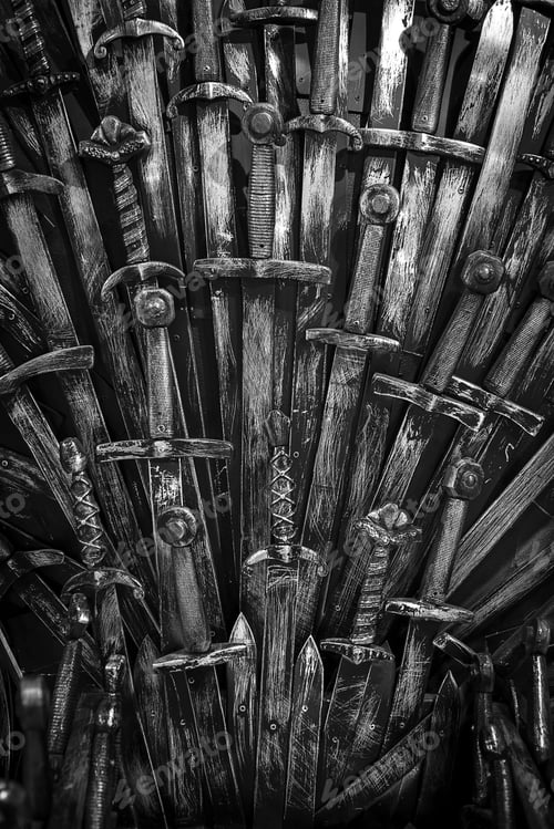 Preview: Metal knight swords background. Close up. The concept Knights.