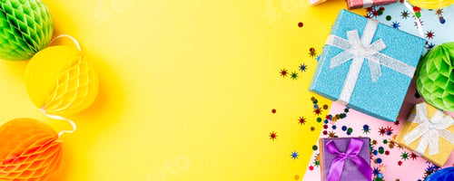 Preview: Festive background with colorful gift presents