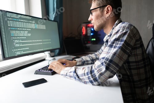Preview: a programmer developer making new code script, working on cybersecurity application