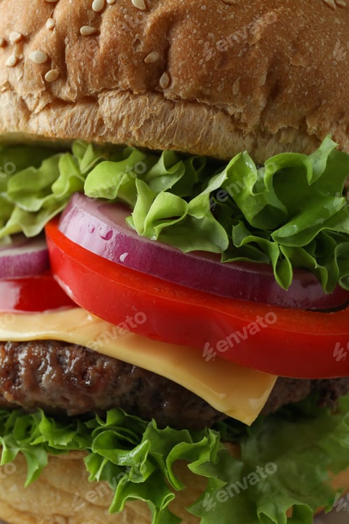 Preview: Concept of tasty food with delicious burger