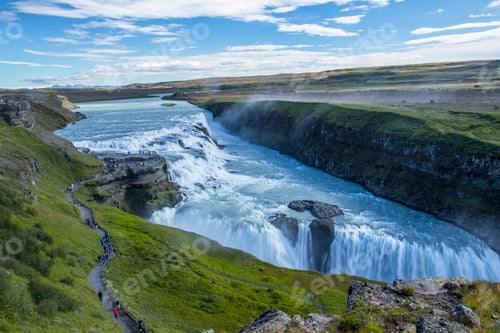 Preview: Gullfoss waterfall lookout in the golden circle of south of Iceland