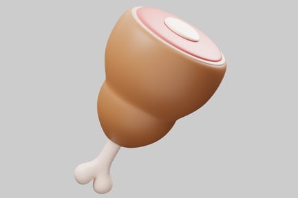 Preview: Stylized chicken leg with white bone
