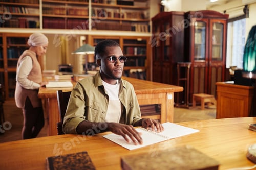 Preview: Blind Young Man in Library