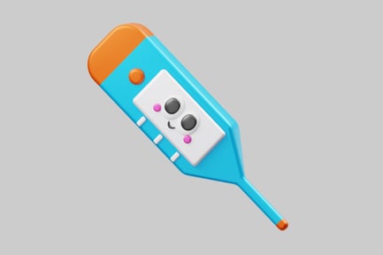 Preview: Cartoon electronic thermometer character