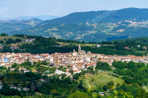 Preview: Landscape in Molise near Macchiagodena and Frosolone. View of Sant Elena Sannita