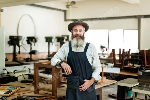 Preview: Carpenter Craftsman Handicraft Wooden Workshop Concept