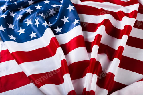 American Flag Close-up Stars and Stripes Pattern