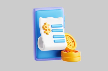 Preview: Mobile invoice with coins assets