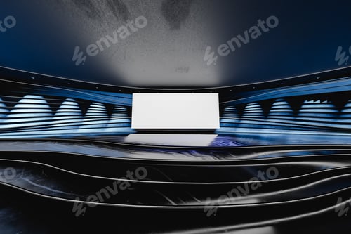 Preview: White screen in futuristic glowing hall