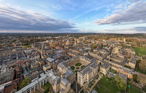 Preview: Aerial panorama of Oxford University, England, UK