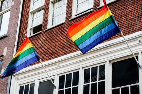 Preview: Rainbow flags in Amsterdam. LGBTQ. Love. Equality.