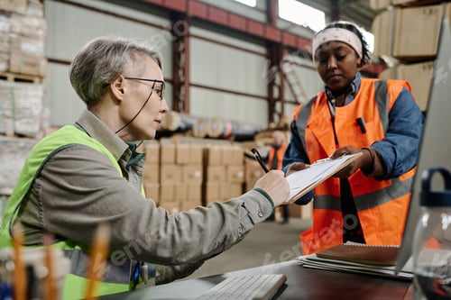Preview: Foreman signing document on receipt of the goods