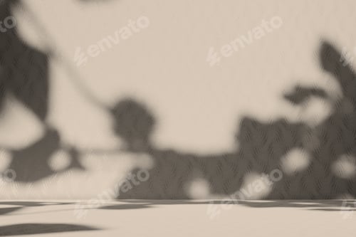 Preview: Loft Product Summer Studio Room Background,Shadow Leaves on Podium