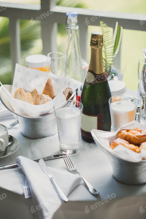 Preview: Morning breakfast of the bride on the wedding day at the villa