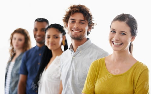 Preview: Cropped shot of a group of work colleagues against a white background