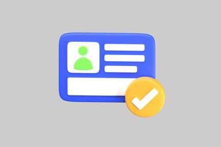 Preview: Blue card with checkmark graphic