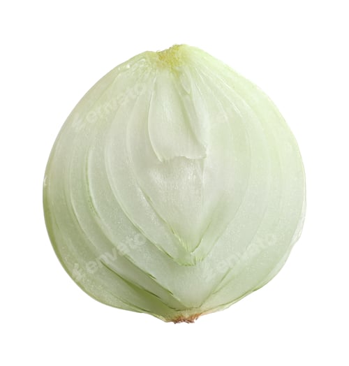 Preview: Slice of fresh ripe onion on white background
