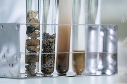 Preview: Geology science laboratory research sample test analysis of nature dirtied ground environment
