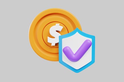 Preview: Financial security check coin icon