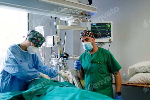 Preview: Medical team performing surgery in operating room