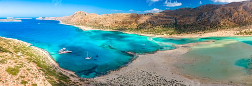Preview: Amazing drone view of Balos Lagoon and white sandy beach, Crete, Greece