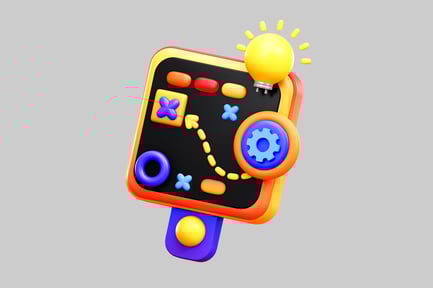 Visualização: Quadro de estratégia de negócios com lâmpada