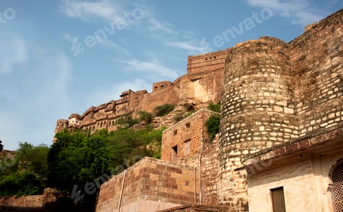 Preview: Exterior view of the 15th century Mehrangarh Fortress in Jodhpur, India.