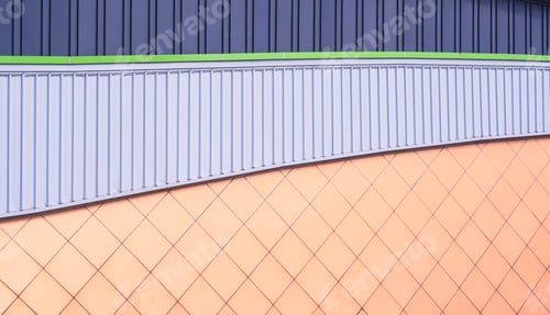 Preview: Modern colorful geometric exterior building wall pattern background in minimal design