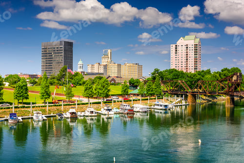 Preview: Augusta, Georgia, Usa Downtown Skyline On The Savannah River.
