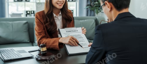 Preview: Asian female exclusive lawyer people legal advisor, legislation, legal contract documents