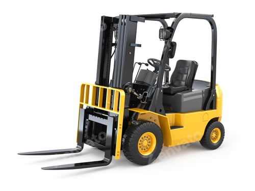 Preview: Forklift truck on white isolated background.