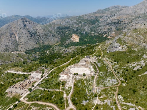 Preview: Aerial drone view of the ancient city of Sagalassos. Burdur - Turkey