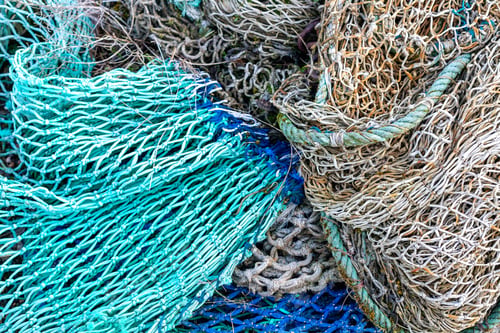 Preview: Fishing nets background in blue, aqua, white
