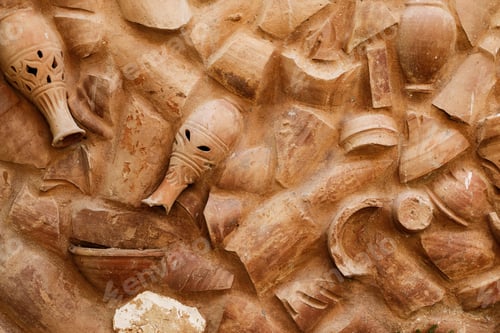 Preview: Wall made of an old pottery products