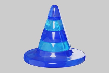 Preview: Blue translucent traffic cone