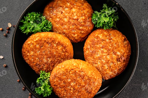 Preview: Cutlets soy meat vegetarian and vegan food no meat product preparation tasty snack fresh