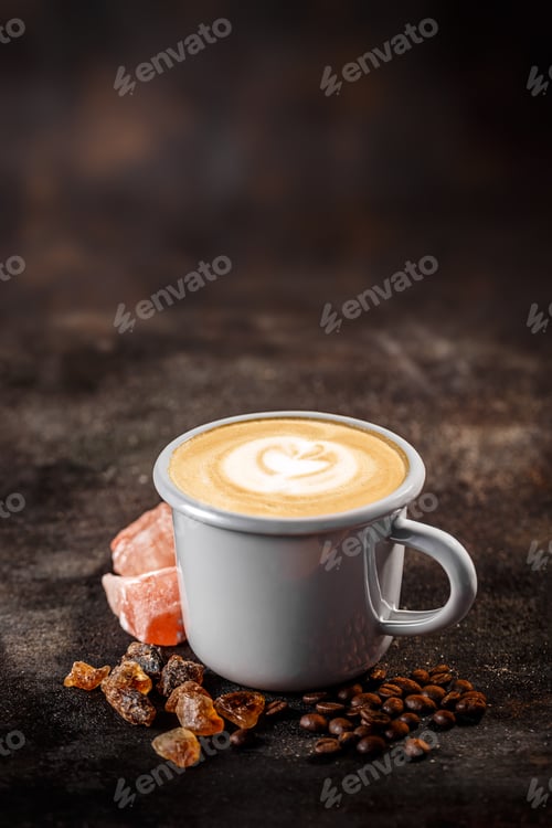 Preview: Fresh coffee in a white cup