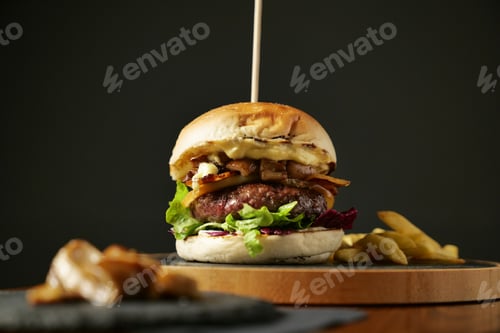 Preview: burger minimal black background