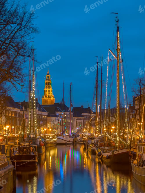 Old sailing ship in Groningen centre