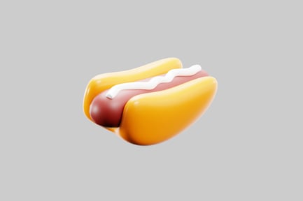 Preview: Cartoon hotdog with sauce