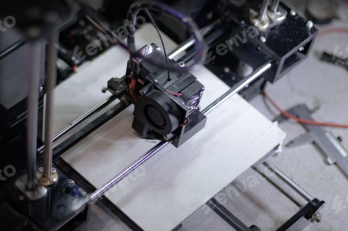 Preview: New printing technology. 3D printer during the work process.