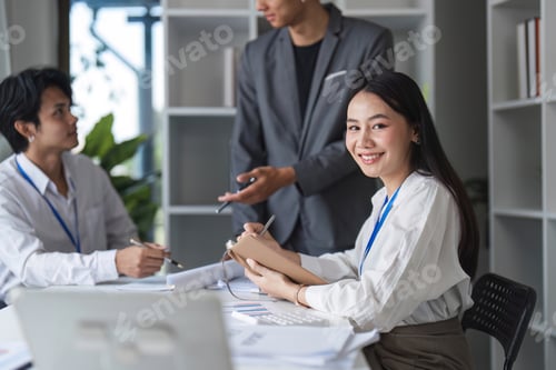 Preview: Diverse Team of Business Professionals Collaborating in a Modern Office Environment