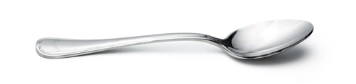 Preview: Silver shiny spoon isolated on white background