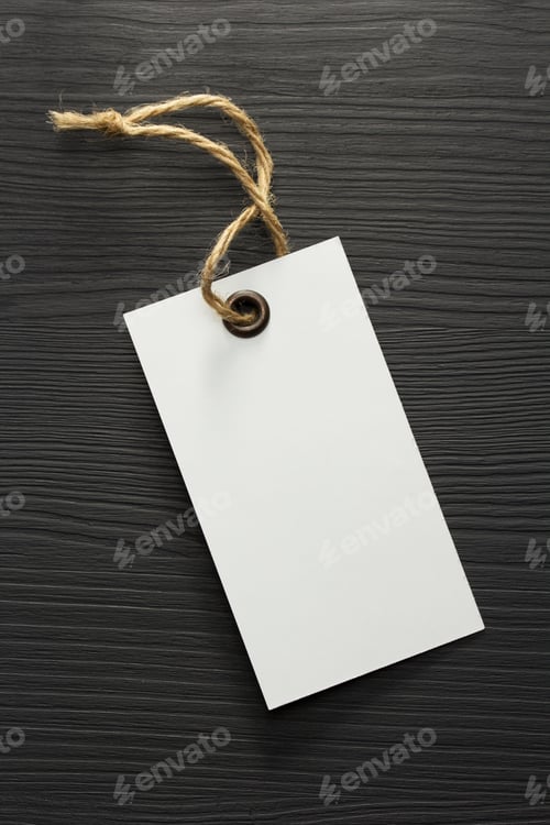 Preview: price tag label on wood