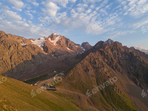 Preview: Scenic aerial view of Zailiisky Alatau mountains in Almaty, Kazakhstan
