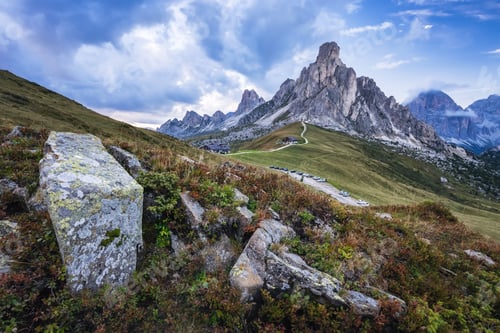 Preview: Giau Pass high alpine pass, popular travel destination in Dolomites, Italy
